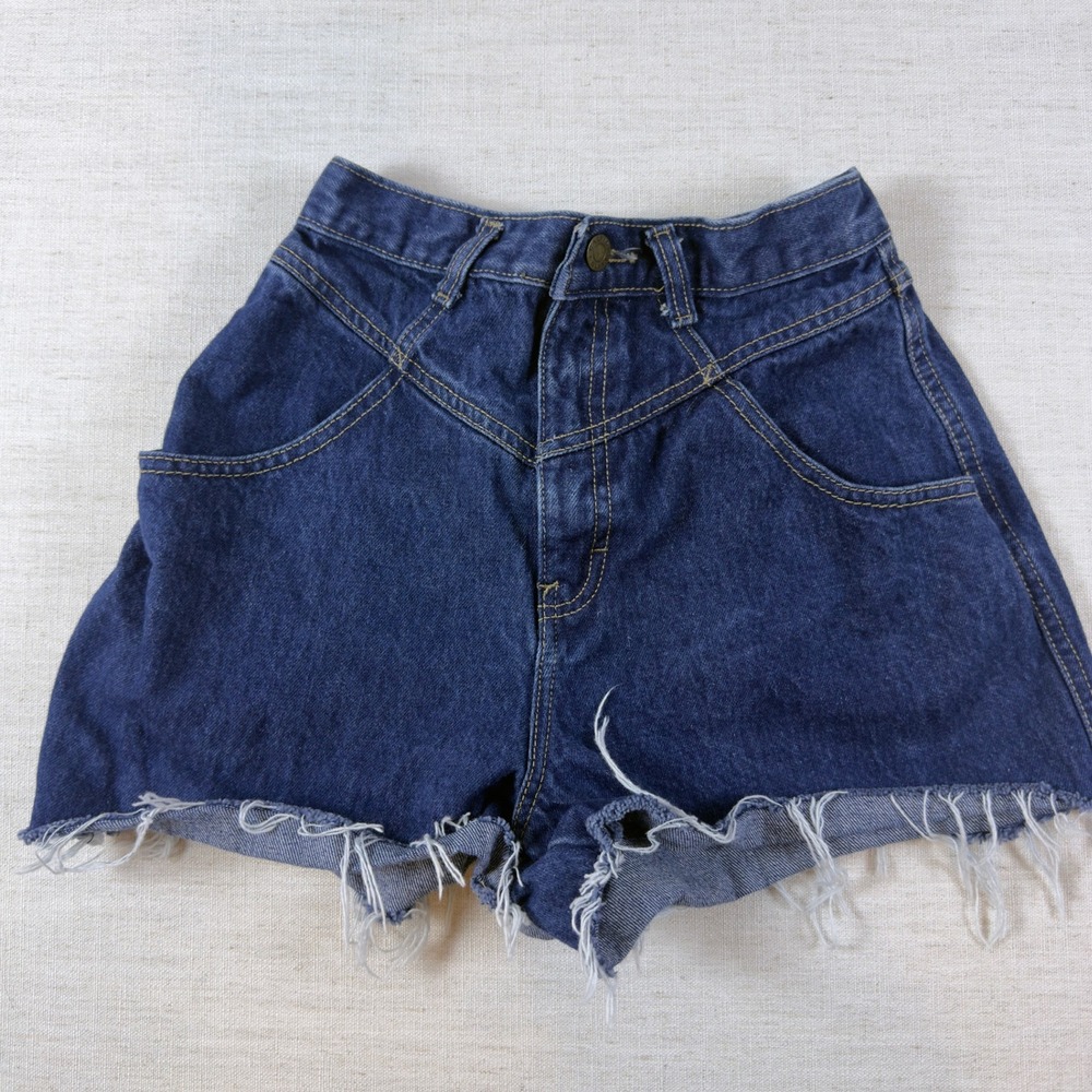 Calvin Klein Vintage High Waisted Denim Shorts Blue Made in USA Size 6
